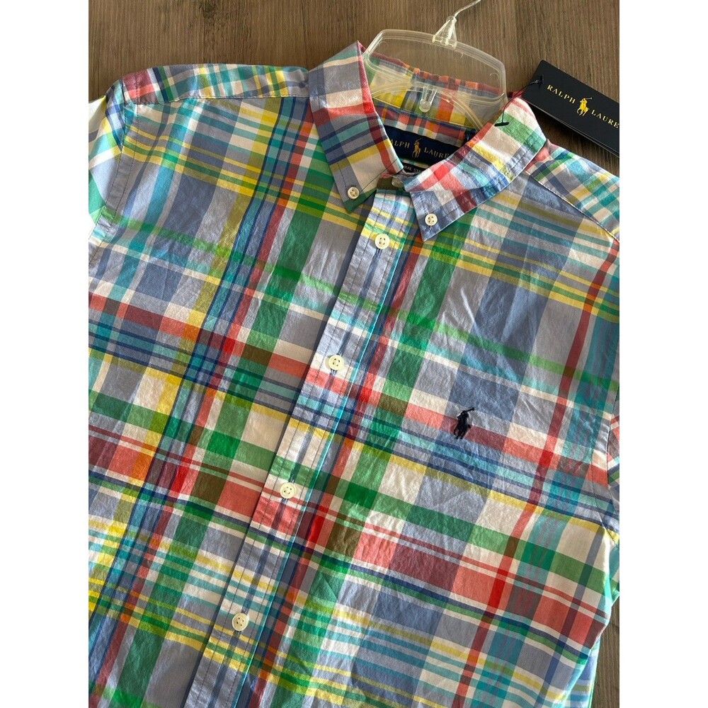 NEW! Polo Ralph Lauren Polo Button Down Shirt- Big Boy's Plaid size XL (18-20)
